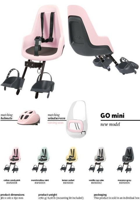 Fotelik row. Bobike GO MINI cotton candy pink