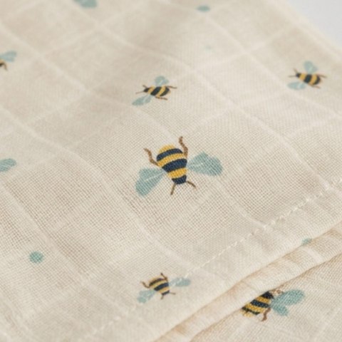 Kocyk pieluszka muślinowa Swaddle Honeybee 100x100