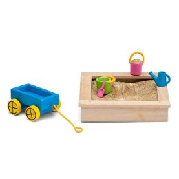 Akcesoria do domku dla lalek piaskownica zestaw zabawek dla dzieci, Lundby MICKI