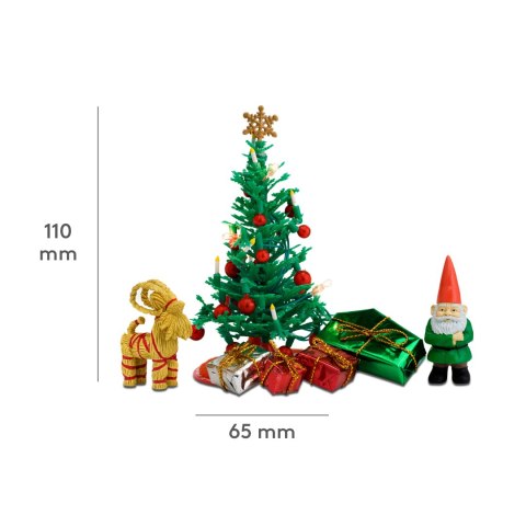 Dekoracje domku dla lalek święta zestaw, choinka, Boże Narodzenie, Lundby MICKI