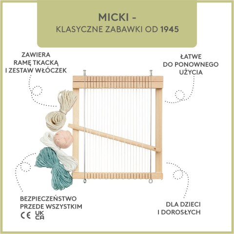 Drewniane krosno dla dzieci, ramka do tkania, kreatywna zabawka nauka Micki MICKI