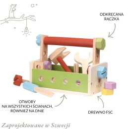 Drewniane narzędzia, zabawka dla dzieci, zestaw małego majsterkowicza Micki MICKI