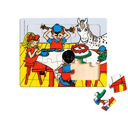  Drewniane puzzle Pippi Langstrumpf 15 szt. edukacyjna zabawka dla dzieci MICKI