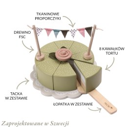 Drewniany tort, układanka, klocki dla dzieci, zabawka, gotowanie, Micki MICKI