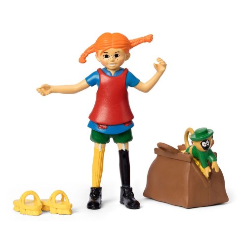 Figurka Pippi Langstrumpf zestaw do zabawy małpa walizka zabawka dla dzieci MICKI