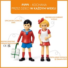 Figurki Tommy i Annika zestaw dla dzieci, Pippi Langstrumpf, zabawa lalkami MICKI