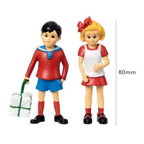 Figurki Tommy i Annika zestaw dla dzieci, Pippi Langstrumpf, zabawa lalkami MICKI