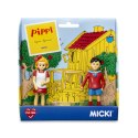 Figurki Tommy i Annika zestaw dla dzieci, Pippi Langstrumpf, zabawa lalkami MICKI