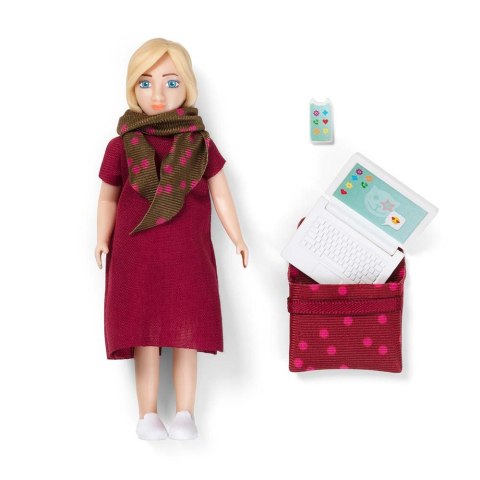 Lalka mama kobieta biznesu zestaw z akcesoriami, komputer, telefon, Lundby MICKI