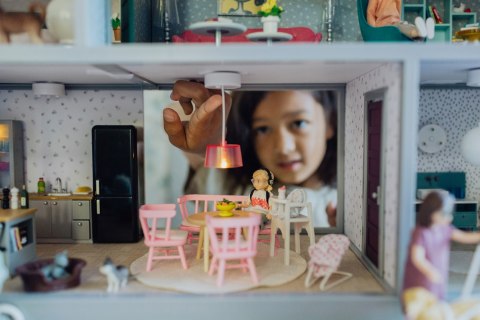 Oświetlenie domku dla lalek zestaw, wyposażenie, lampy zabawka domki Lundby MICKI