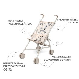 Wózek spacerowy dla lalek, lekka spacerówka, zabawka dla dzieci, Skrallan MICKI
