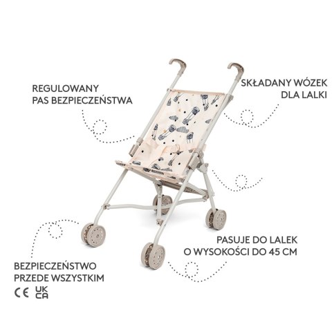 Wózek spacerowy dla lalek, lekka spacerówka, zabawka dla dzieci, Skrallan MICKI