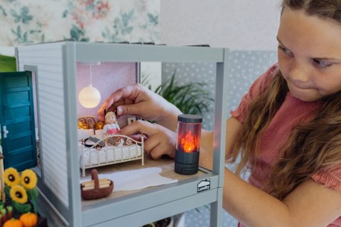 Zestaw luksusowych mebli do sypialni do domku dla lalek, zabawka, Lundby MICKI