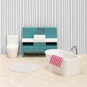 Zestaw mebli do łazienki do domku dla lalek basic, meble łazienkowe, Lundby MICKI