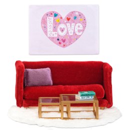 Zestaw mebli do salonu do domku dla lalek, zabawka dla dzieci, domek Lundby MICKI