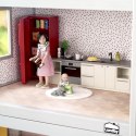 Zestaw mebli kuchennych do domku dla lalek basic, lodówka, kuchnia Lundby MICKI