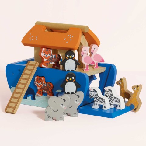 Arka Noego, sorter kształtów, figurki, statek zwierzątka zabawka Le Toy Van Le Toy Van