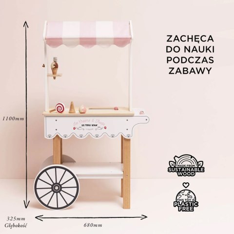 Drewniana lodziarnia dla dzieci, słodki stół, zabawka, lody, Le Toy Van Le Toy Van