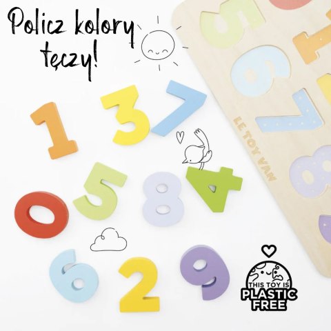 Drewniane cyferki zabawka edukacyjna dla dzieci sorter kształtów Le Toy Van Le Toy Van