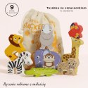 Drewniane figurki zwierzątka afrykańskie, zabawka układanka, Le Toy Van Le Toy Van