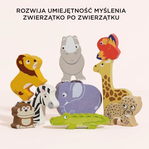 Drewniane figurki zwierzątka afrykańskie, zabawka układanka, Le Toy Van Le Toy Van