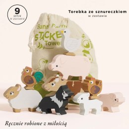 Drewniane figurki zwierzątka wiejskie, zabawka układanka, dzieci Le Toy Van Le Toy Van