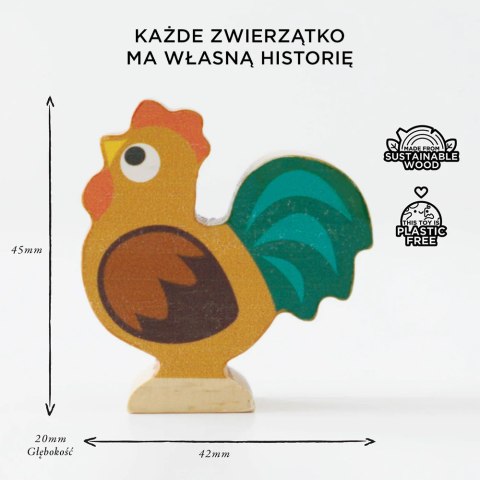 Drewniane figurki zwierzątka wiejskie, zabawka układanka, dzieci Le Toy Van Le Toy Van