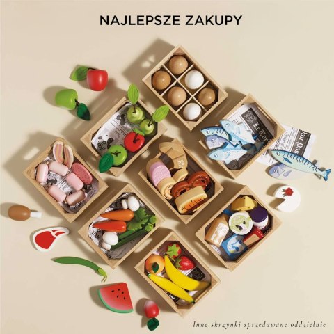 Drewniane jajka w skrzynce, zabawka dla dzieci, stragan sklep Le Toy Van Le Toy Van