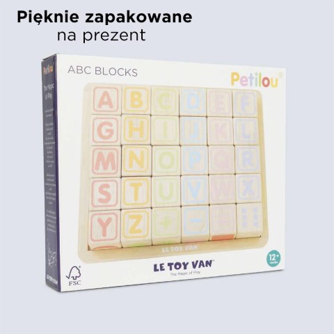 Drewniane klocki ABC zabawka edukacyjna dla dzieci, nauka liter, Le Toy Van Le Toy Van