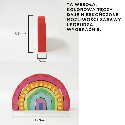Drewniane klocki tęcza, zestaw, zabawka edukacyjna dla dzieci, Le Toy Van Le Toy Van