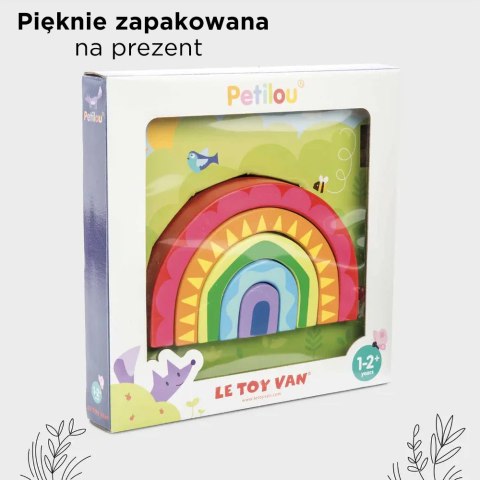 Drewniane klocki tęcza, zestaw, zabawka edukacyjna dla dzieci, Le Toy Van Le Toy Van