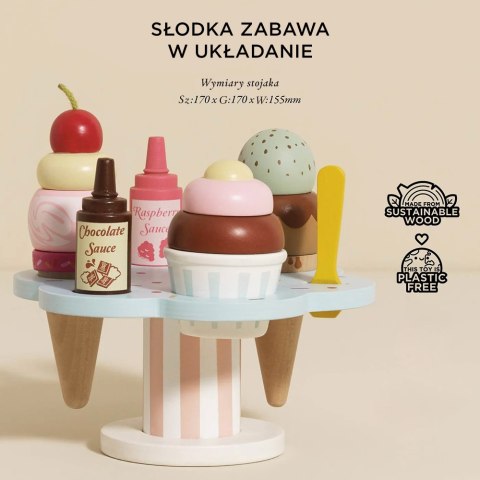 Drewniane lody rożki zestaw Carlo's Gelato, zabawka, lodziarnia, Le Toy Van Le Toy Van