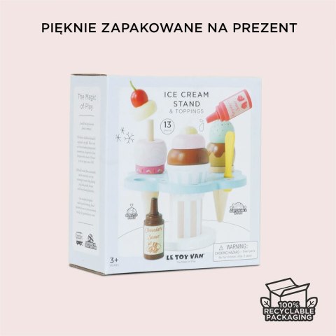 Drewniane lody rożki zestaw Carlo's Gelato, zabawka, lodziarnia, Le Toy Van Le Toy Van