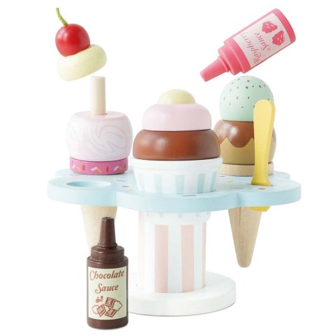Drewniane lody rożki zestaw Carlo's Gelato, zabawka, lodziarnia, Le Toy Van Le Toy Van