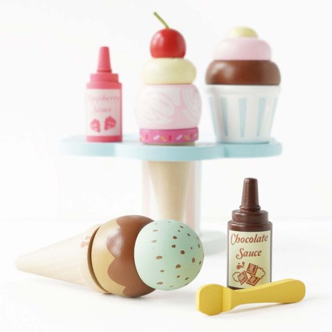 Drewniane lody rożki zestaw Carlo's Gelato, zabawka, lodziarnia, Le Toy Van Le Toy Van
