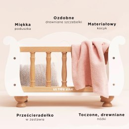 Drewniane łóżeczko dla lalek, zabawka dla dzieci, zabawa lalkami Le Toy Van Le Toy Van