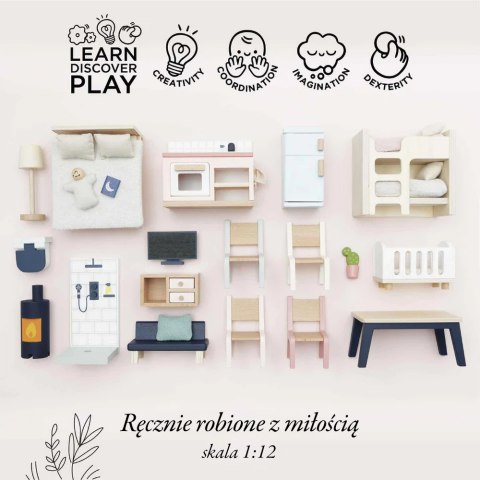 Drewniane mebelki do domku dla lalek duży zestaw, zabawka dzieci Le Toy Van Le Toy Van