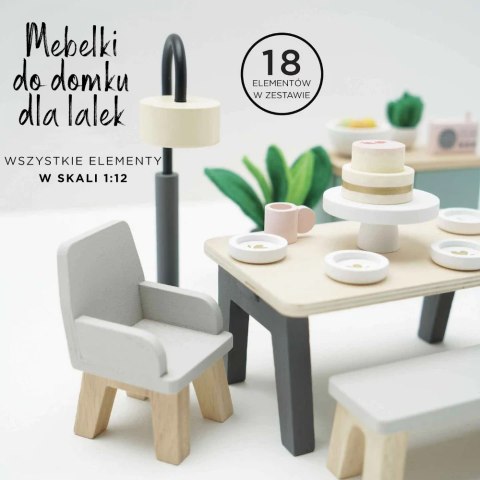 Drewniane mebelki do domku dla lalek jadalnia Daisylane, zestaw, Le Toy Van Le Toy Van