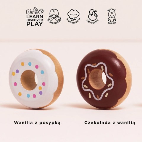 Drewniane pączki zestaw, zabawka donut, gotowanie, cukiernia, Le Toy Van Le Toy Van