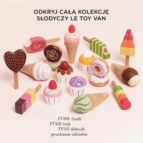 Drewniane pączki zestaw, zabawka donut, gotowanie, cukiernia, Le Toy Van Le Toy Van