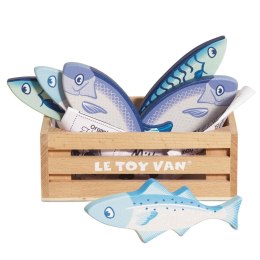 Drewniane ryby w skrzynce, zabawka dla dzieci, stragan, sklep Le Toy Van Le Toy Van