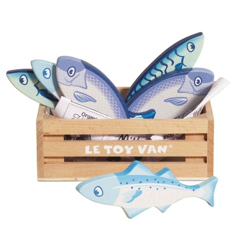 Drewniane ryby w skrzynce, zabawka dla dzieci, stragan, sklep Le Toy Van Le Toy Van