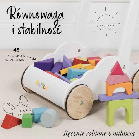 Drewniany chodzik Rainbow Cloud pchacz z klockami zabawka dzieci Le Toy Van Le Toy Van