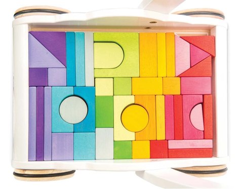Drewniany chodzik Rainbow Cloud pchacz z klockami zabawka dzieci Le Toy Van Le Toy Van