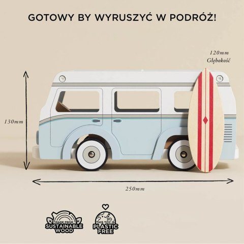 Drewniany kamper retro, wakacyjny samochód, zabawka dla dzieci, Le Toy Van Le Toy Van