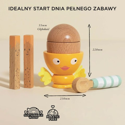 Drewniany kieliszek do jajka i jajko, zabawka dla dzieci, zestaw Le Toy Van Le Toy Van