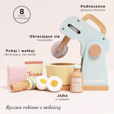 Drewniany mikser z akcesoriami, zabawka dla dzieci, gotowanie, Le Toy Van Le Toy Van