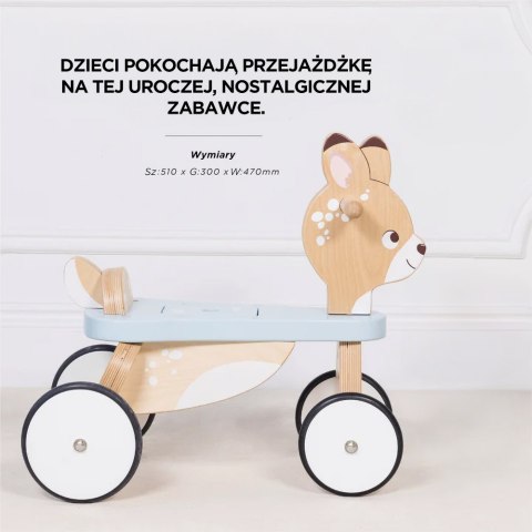 Drewniany pierwszy jeździk jelonek, zabawka na kołach dla dzieci Le Toy Van Le Toy Van