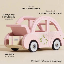 Drewniany różowy samochód retro Sophie, zabawka dla dzieci, auto Le Toy Van Le Toy Van