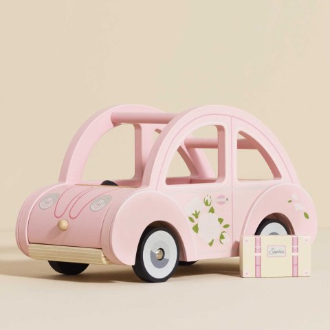 Drewniany różowy samochód retro Sophie, zabawka dla dzieci, auto Le Toy Van Le Toy Van